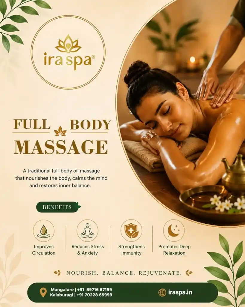 Relaxing spa therapy room and wellness setup from Ira Spa Instagram